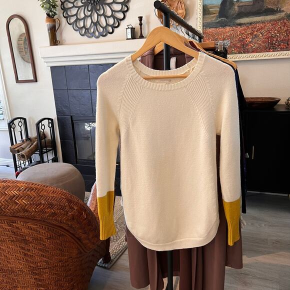 Anthropologie Sweater Womens Size XS Ivory & Mustard Cuffs Rebekah Tunic - Picture 16 of 16